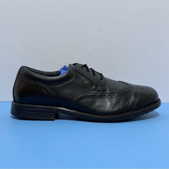 Rockport Men’s Wingtip Oxford Shoes – Black Leather, Waterproof, Size 12” main image 16